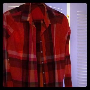Old navy light west plaid button down shirt